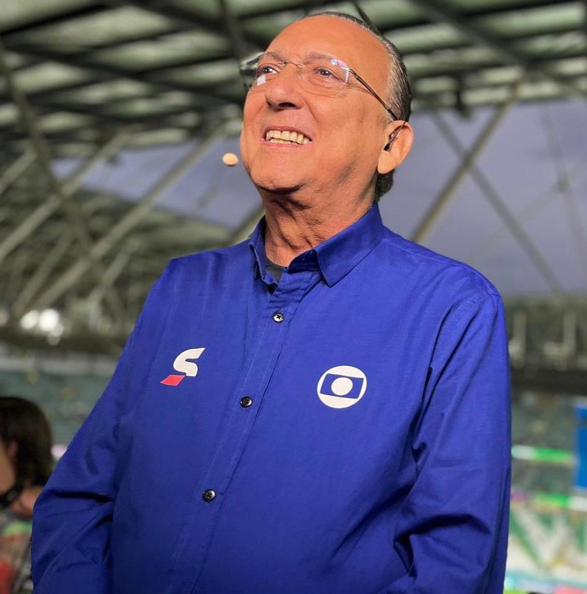 Galvão Bueno trabalhando em sua última Copa - Reprodução Internet