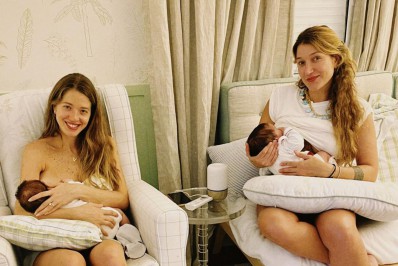 Gabriela Pugliesi e irmã amamentam filhos lado a lado: 'Hoje o Natal foi especial'
