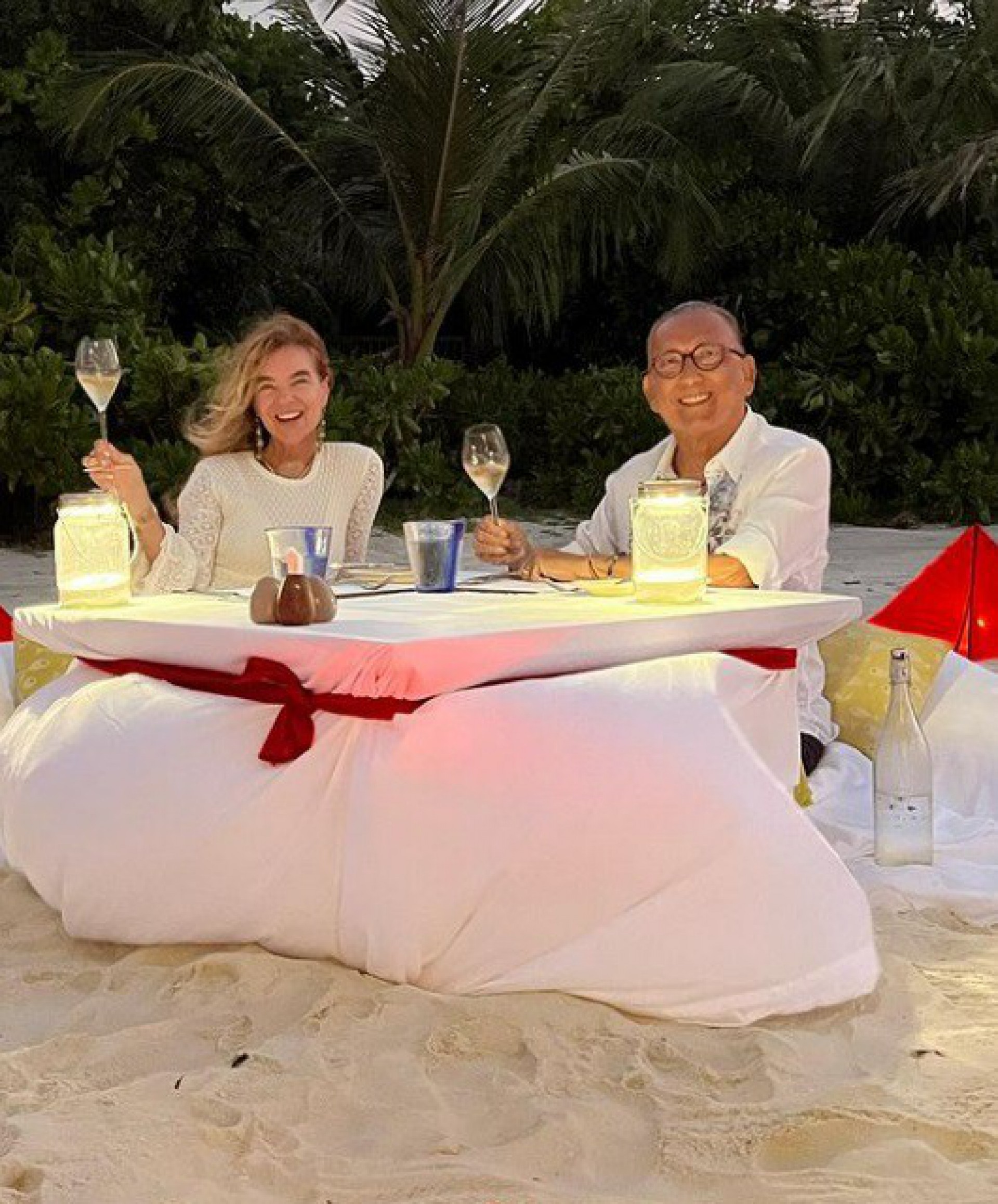 Galvão Bueno e Desirée Soares estão em Maldivas - Reprodução do Instagram