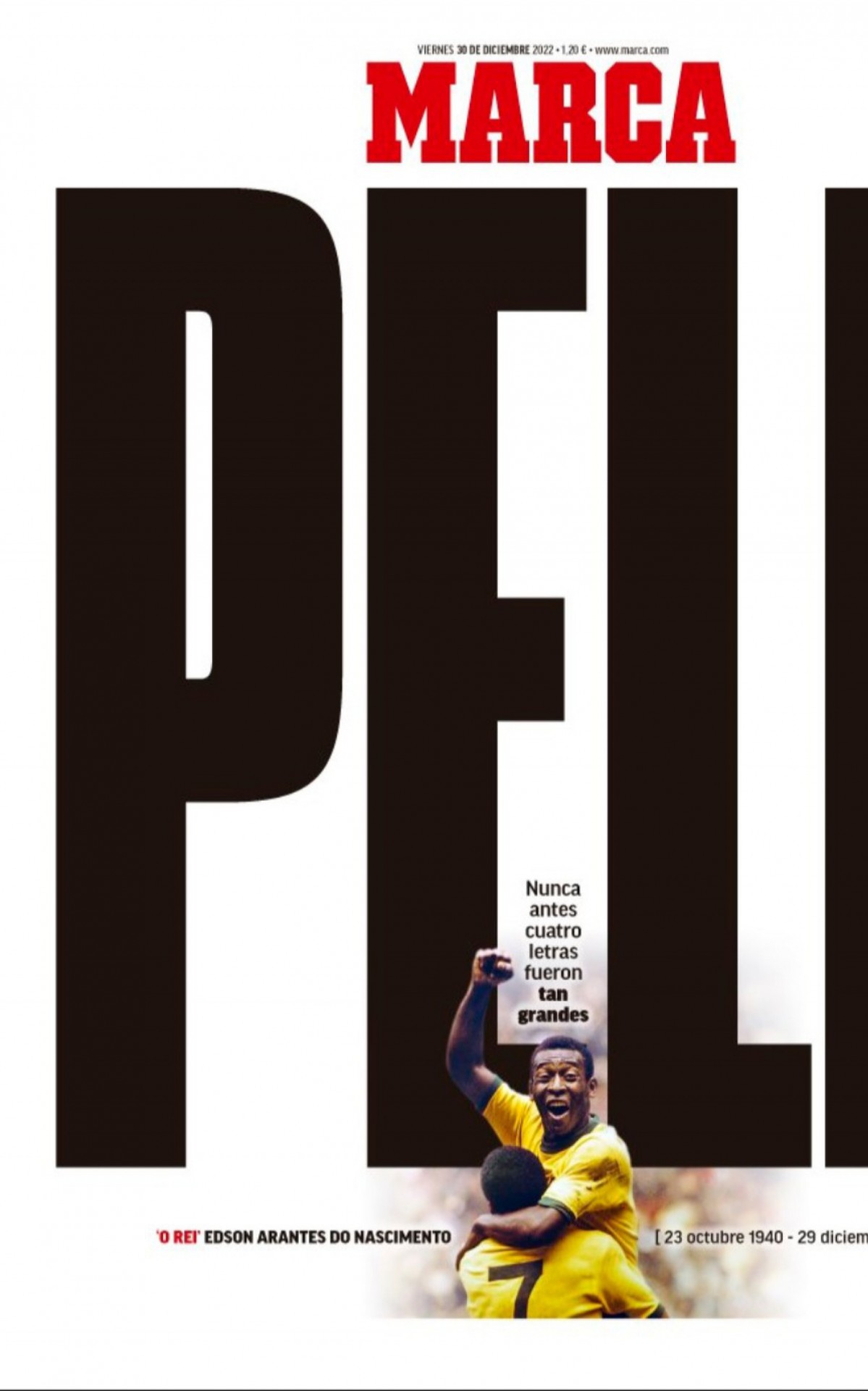 Jornal espanhol 'Marca' escreveu: 'Nunca antes quatro letras foram t&atilde;o grandes'
