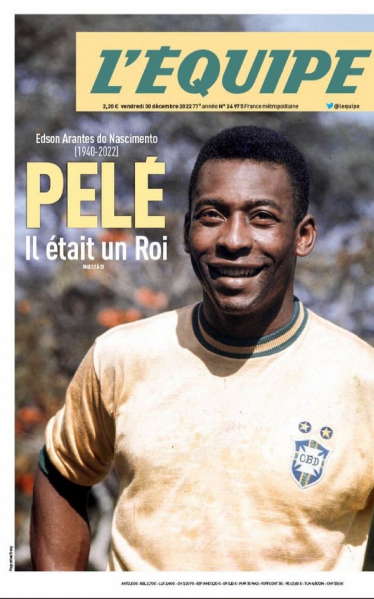 O franc&ecirc;s 'L'Equipe: 'Ele era um Rei'