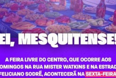 Feira livre do Centro de Mesquita acontece nesta sexta-feira (30)