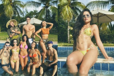 Juliette posa em piscina com Bianca Andrade, João Guilherme e mais amigos: 'Comunidade hippie'