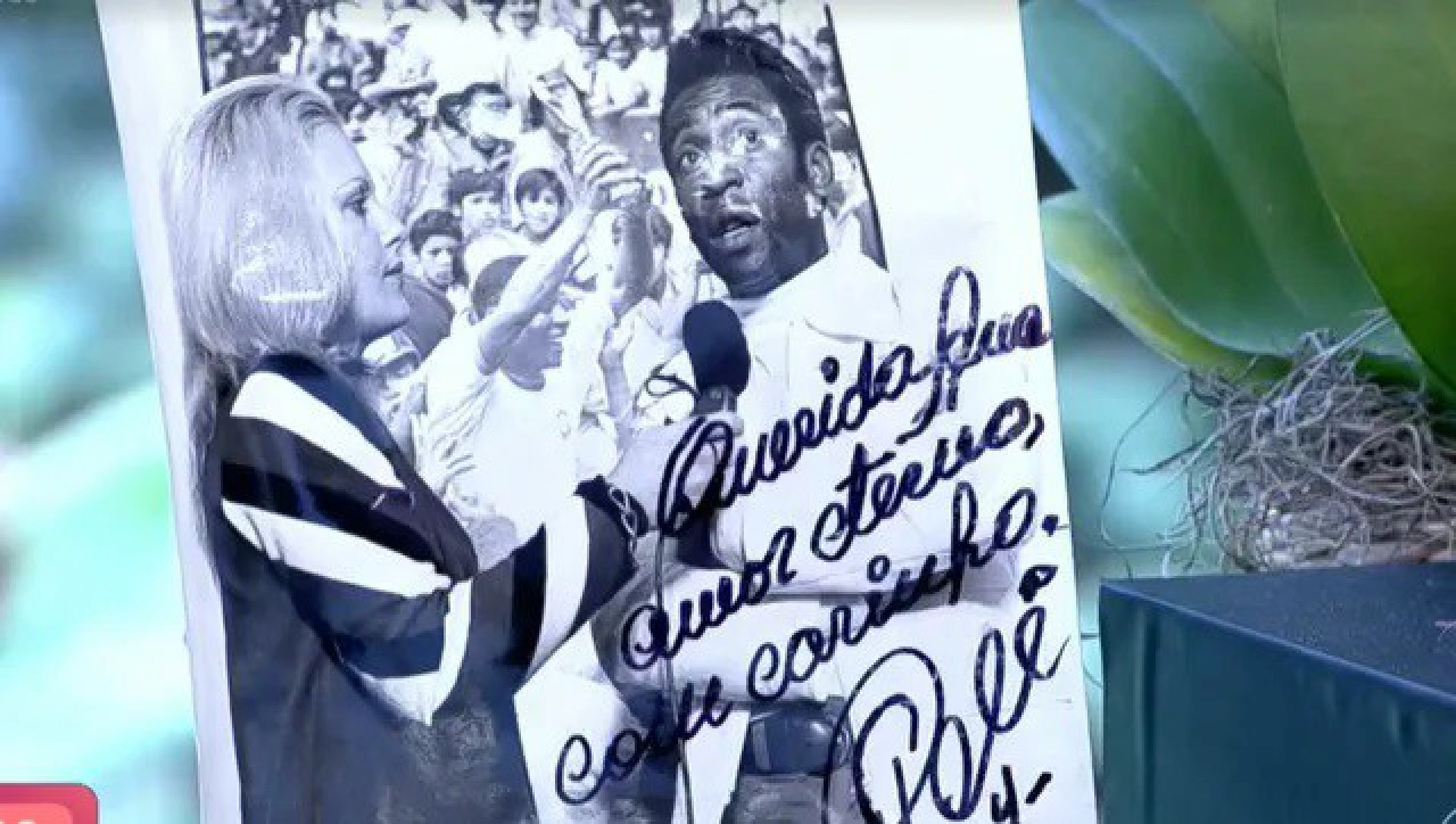 Ana Maria Braga mostra foto antiga com Pelé   - Reprodução de vídeo  // TV Globo