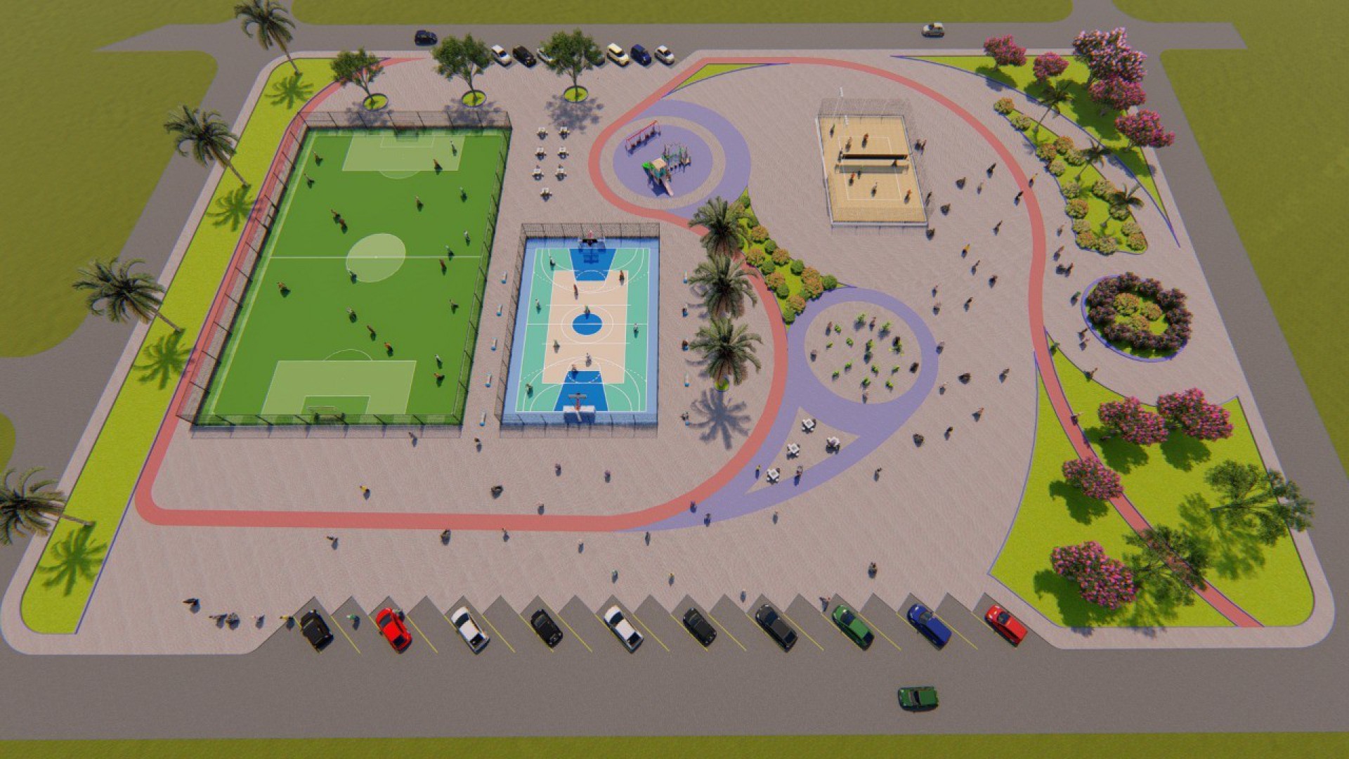 Imagem ilustrativa da praça após o fim das obras - Divulgação