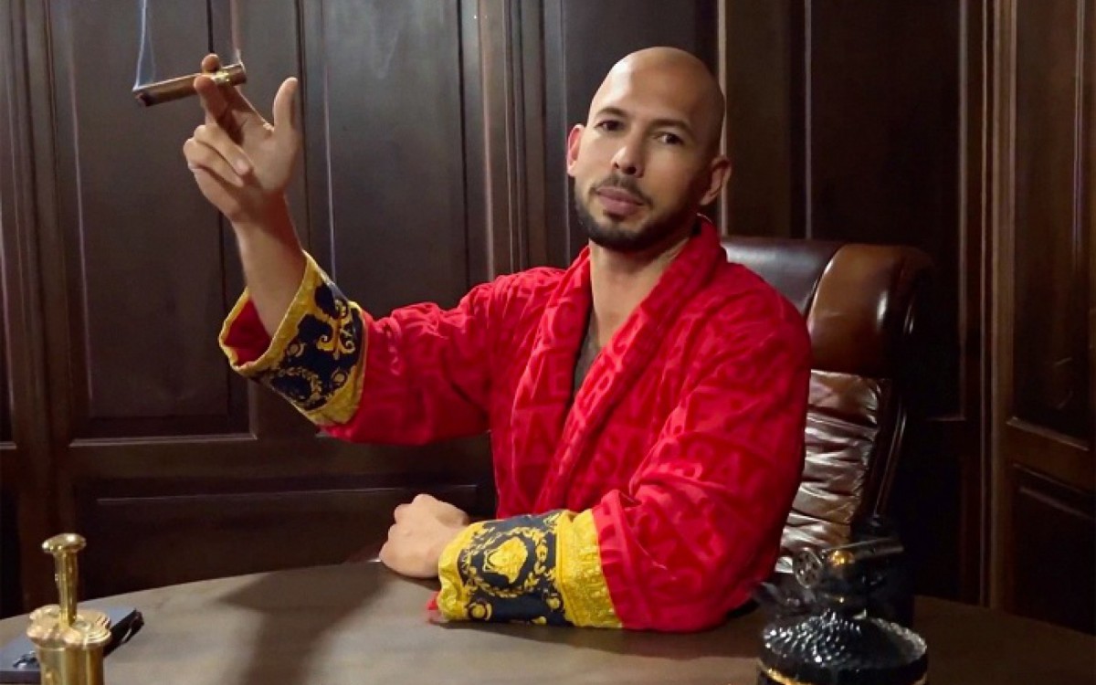 Andrew Tate no v&iacute;deo que o entregou: ex-lutador ostentava nas redes sociais