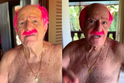 Aos 89 anos, Ary Fontoura surge com cabelo e bigode rosa; confira!