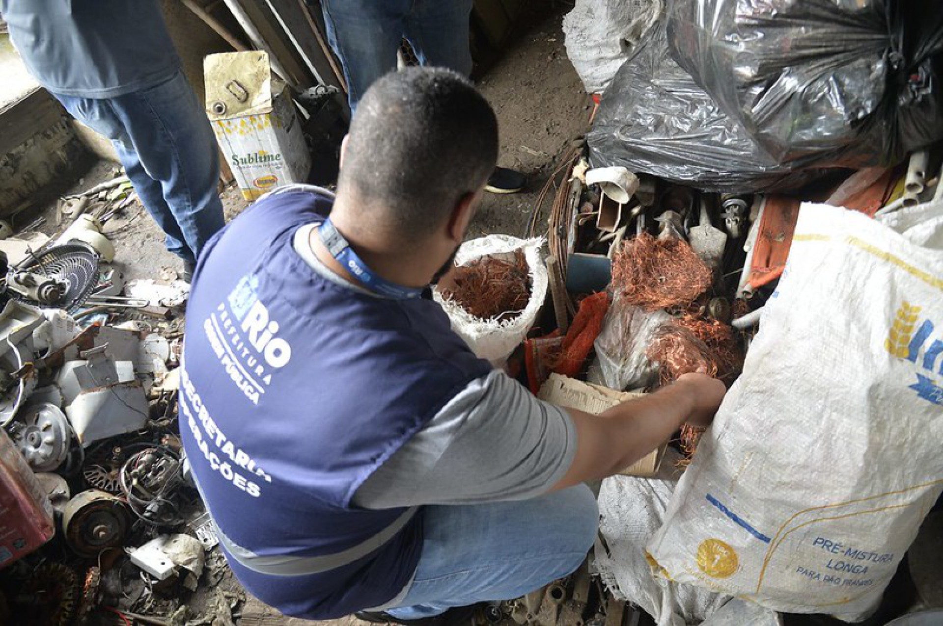 Ação apreendeu cerca de 20 kg de cobre sem procedência em ferro-velho no Centro - Divulgação/Seop