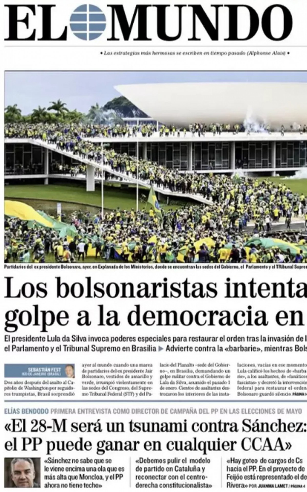 Capa do jornal El Mundo 