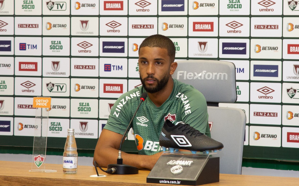 Rio de Janeiro - 10/01/2023 - CT Carlos Castilho. 
Entrevista coletiva do lateral esquerdo Jorge nesta tarde no CT Carlos Castilho.
FOTO: MARCELO GONÇALVES / FLUMINENSE F.C.
.
IMPORTANTE: Imagem destinada a uso institucional e divulgação, seu
uso comercial está vetado incondicionalmente por seu autor e o
Fluminense Football Club.É obrigatório mencionar o nome do autor ou
usar a imagem.
.
IMPORTANT: Image intended for institutional use and distribution.
Commercial use is prohibited unconditionally by its author and
Fluminense Football Club. It is mandatory to mention the name of the
author or use the image.
.
IMPORTANTE: Imágen para uso solamente institucional y distribuición. El
uso comercial es prohibido por su autor y por el Fluminense FootballClub. 
És mandatório mencionar el nombre del autor ao usar el imágen. - Marcelo Gonçalves/ Fluminense