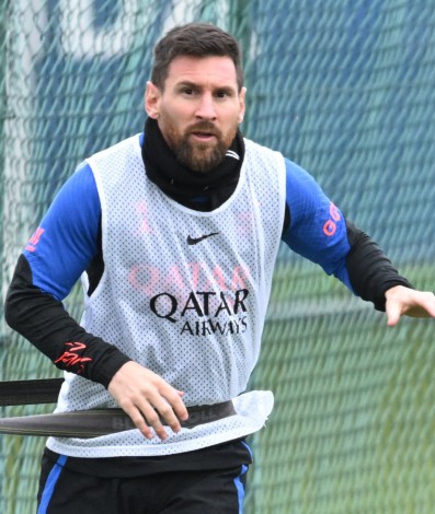 Messi no treino do PSG