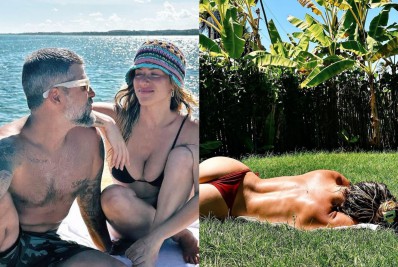 Bruno Gagliasso flagra Giovanna Ewbank de topless: 'Completamente entregue'