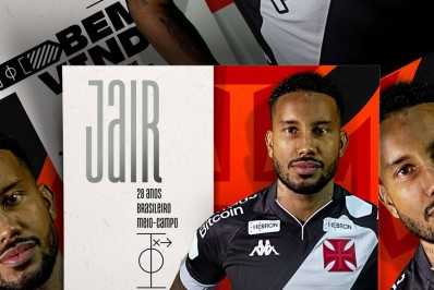 Novo camisa 8: Vasco oficializa a contratação do volante Jair