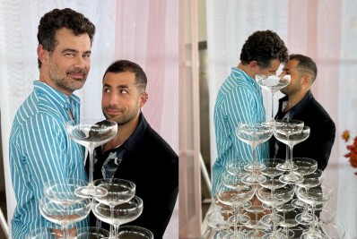 Carmo Dalla Vecchia posa coladinho com Kaysar Dadour e brinca: 'Ele disse sim!'