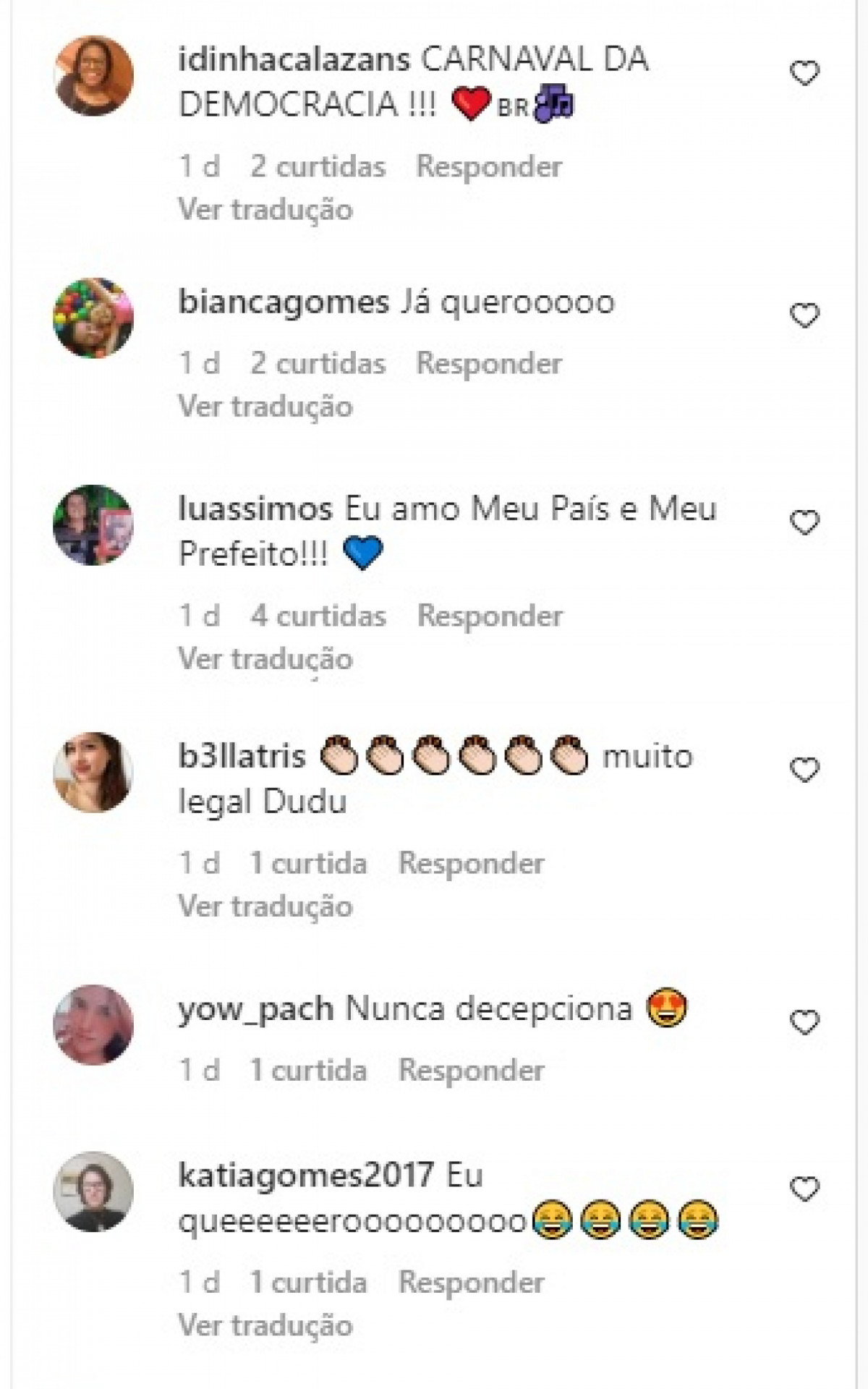 Diversos internautas apoiaram a ideia do prefeito Eduardo Paes para o Carnaval 2023 - Reprodução / Instagram