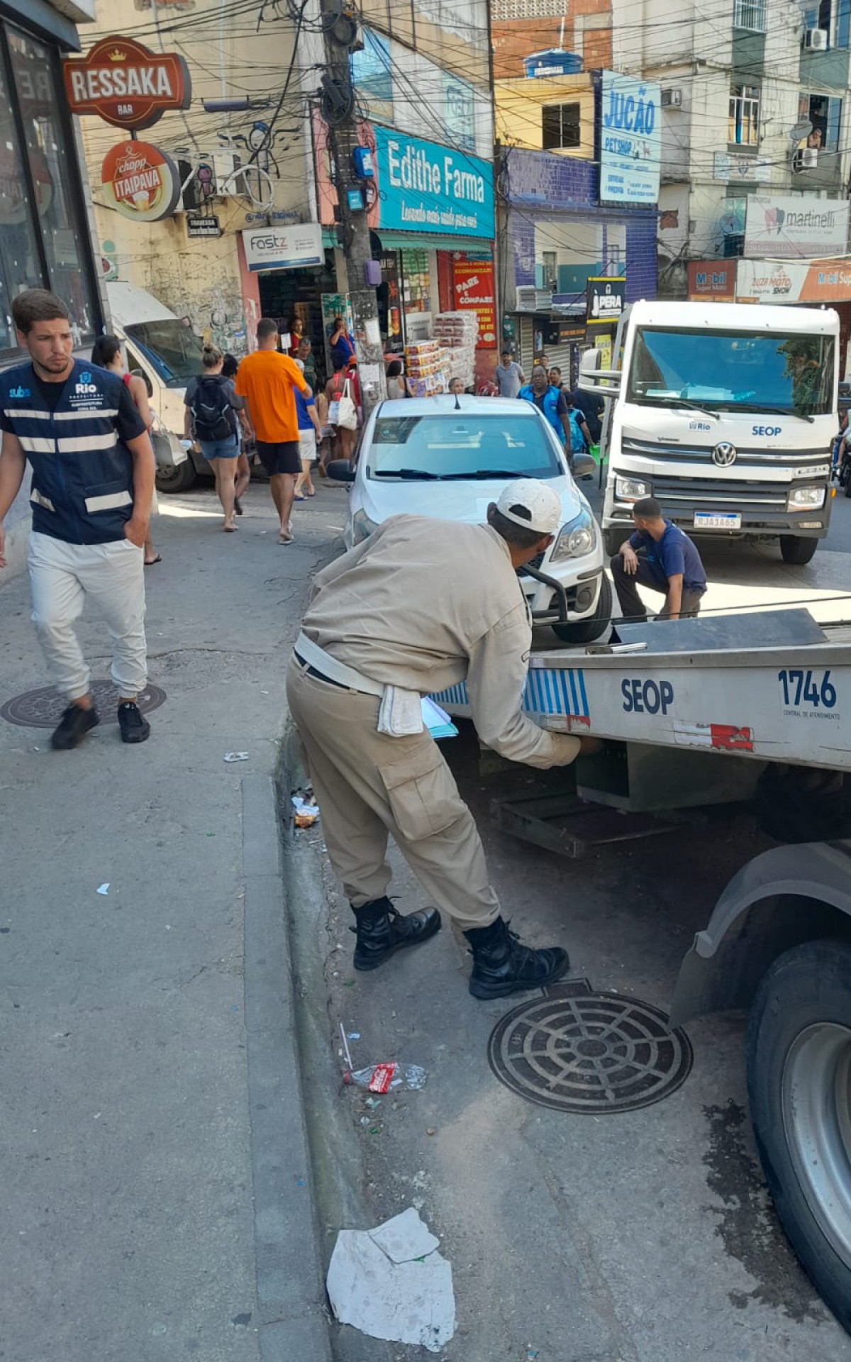 Agentes da Seop realizaram ação na Estrada da Gávea, na Rocinha - Divulgação / Seop