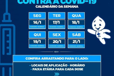 Meriti: confira o calendário de vacinação contra a covid-19 desta semana
