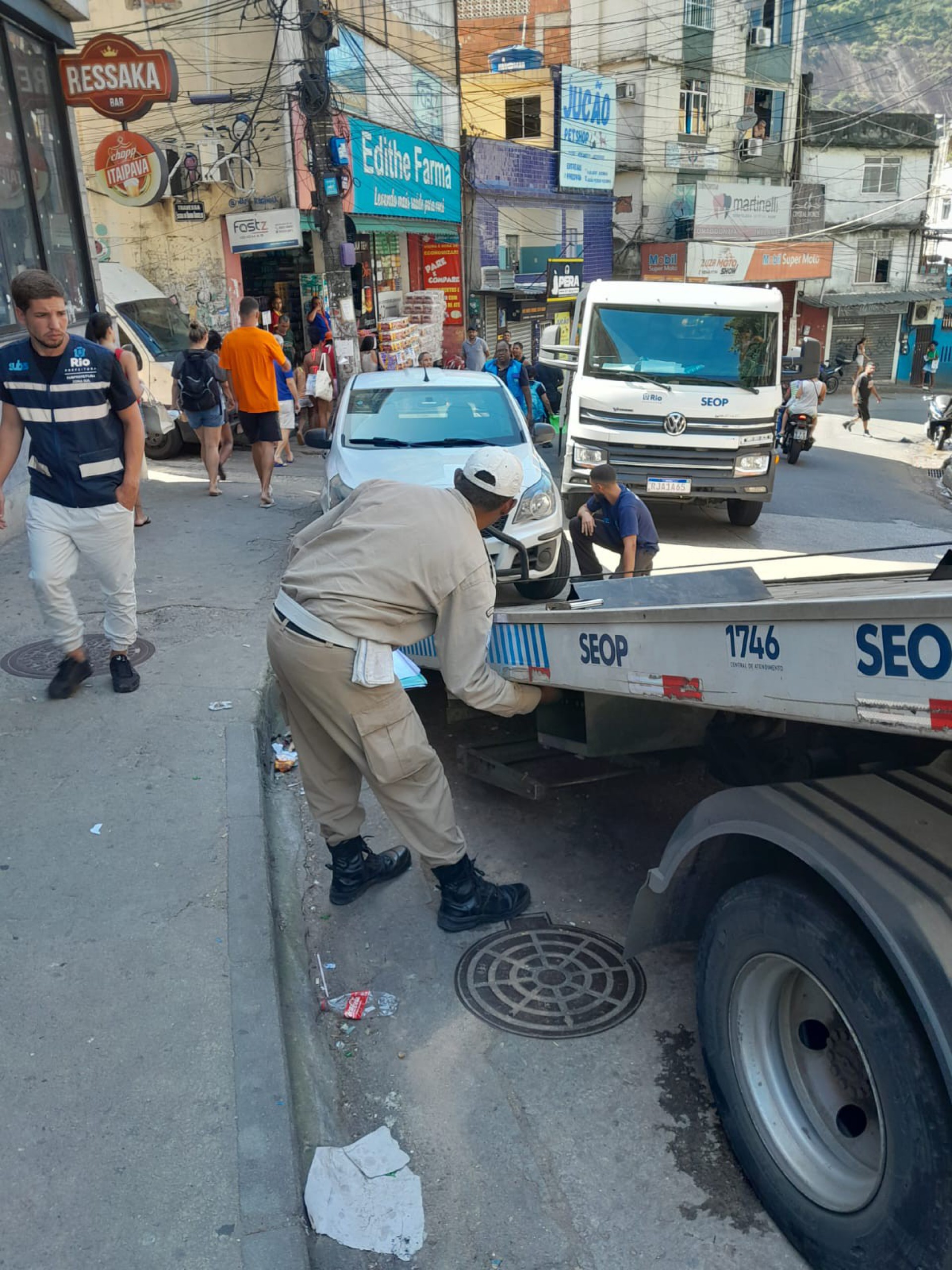 Agentes da Seop realizaram ação na Estrada da Gávea, na Rocinha