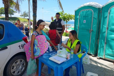 Agentes de segurança realizam operações de ordenamento nas praias de Saquarema