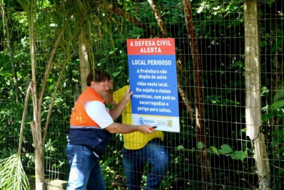 Após morte de turista afogado, Defesa Civil recoloca sinalização em riachos e cachoeiras