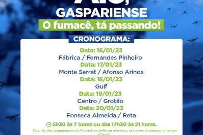 Prefeitura divulga cronograma do carro fumacê na cidade