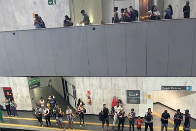 Falha em escada rolante no metrô da Estácio causa confusão e deixa feridos