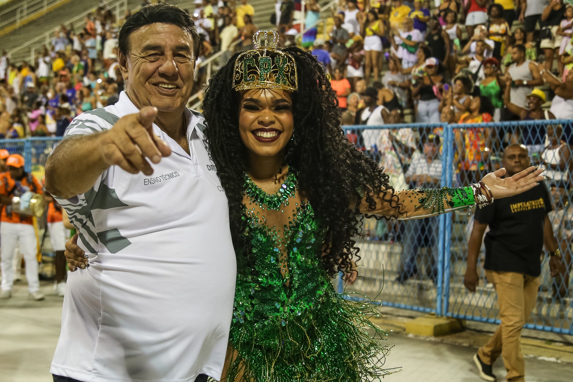 Jorge Perlingeiro e a Rainha de Bateria da Imperatriz, Maria Mariá - Maria Zilda Matos / Rio Carnaval