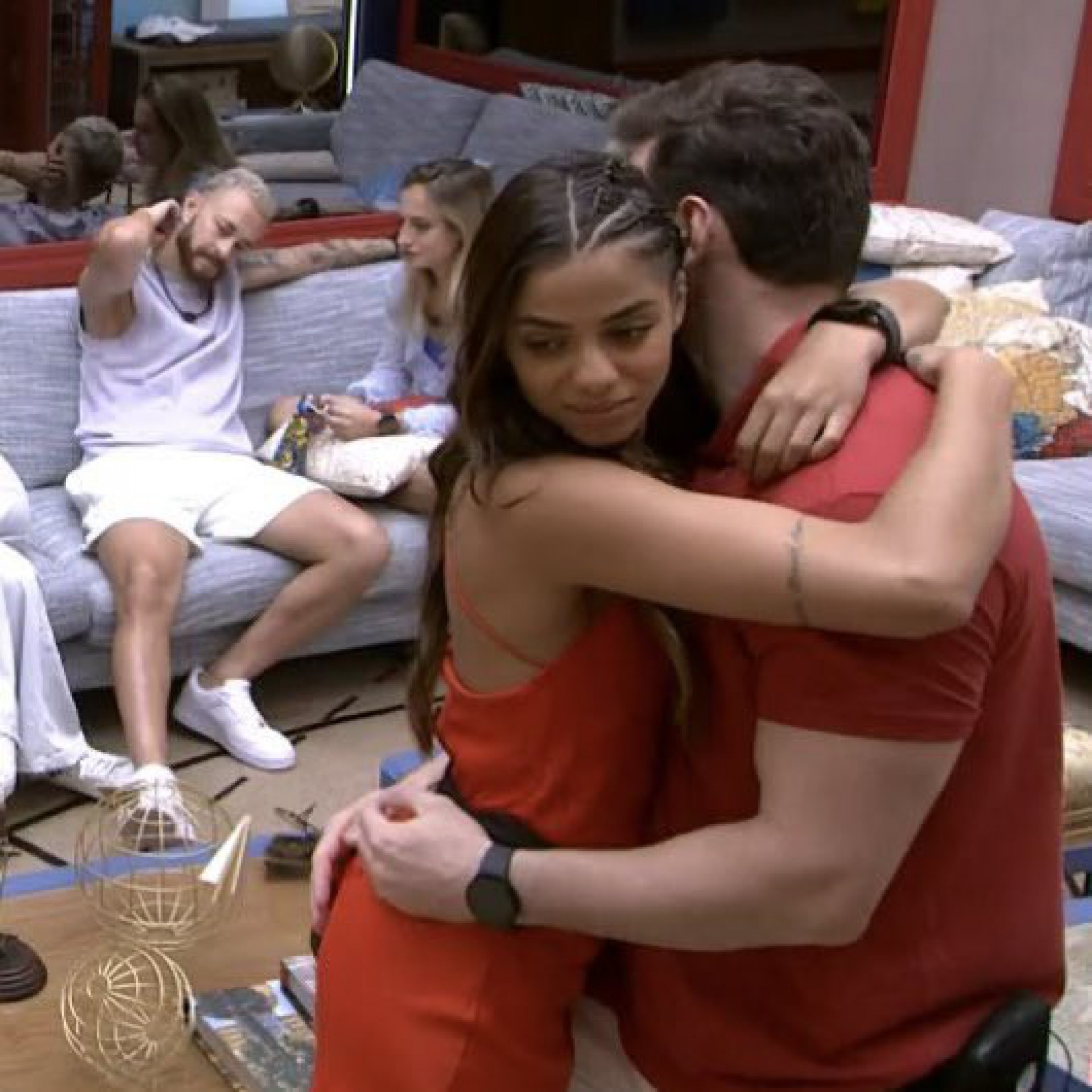 Bruna chora após torpedo de Key Alves para Gustavo - Reprodução/Globoplay