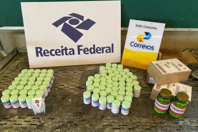 Receita apreende R$ 135 mil em anabolizantes e MDMA no Aeroporto do Galeão