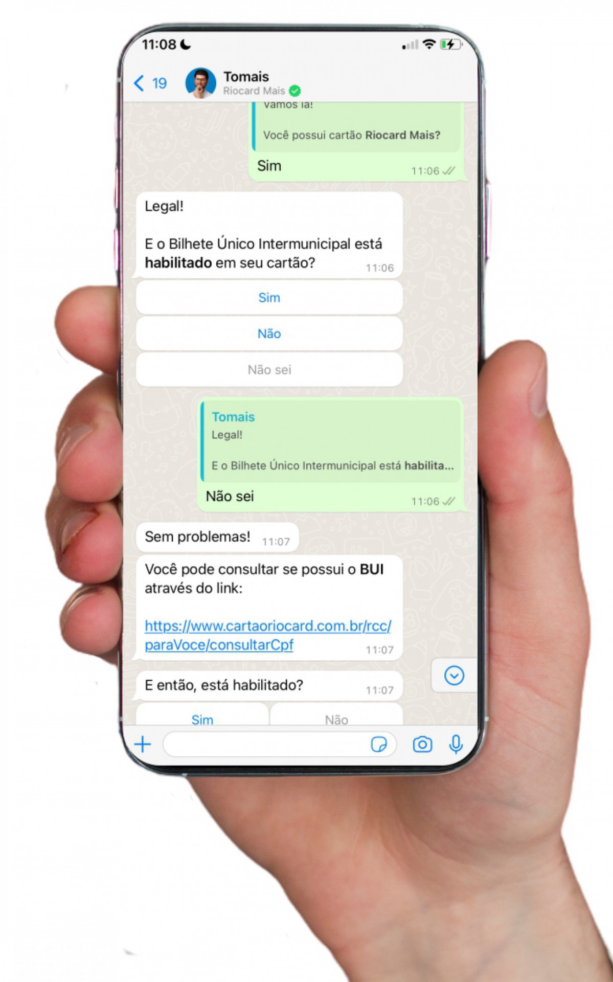 Usuário pode acessar o assistente virtual via WhatsApp - Divulgação