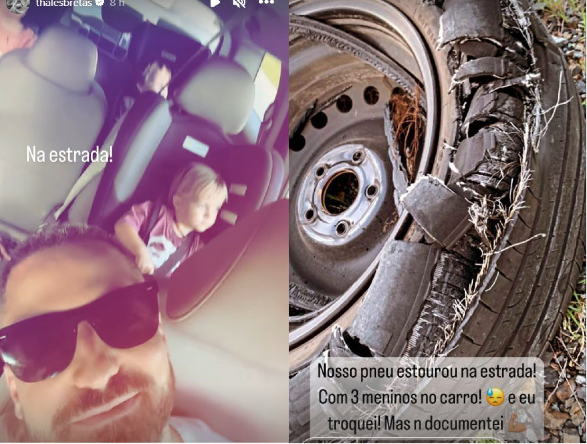 Thales Bretas passa perrengue com os filhos em estrada da Austrália - Reprodução do Instagram