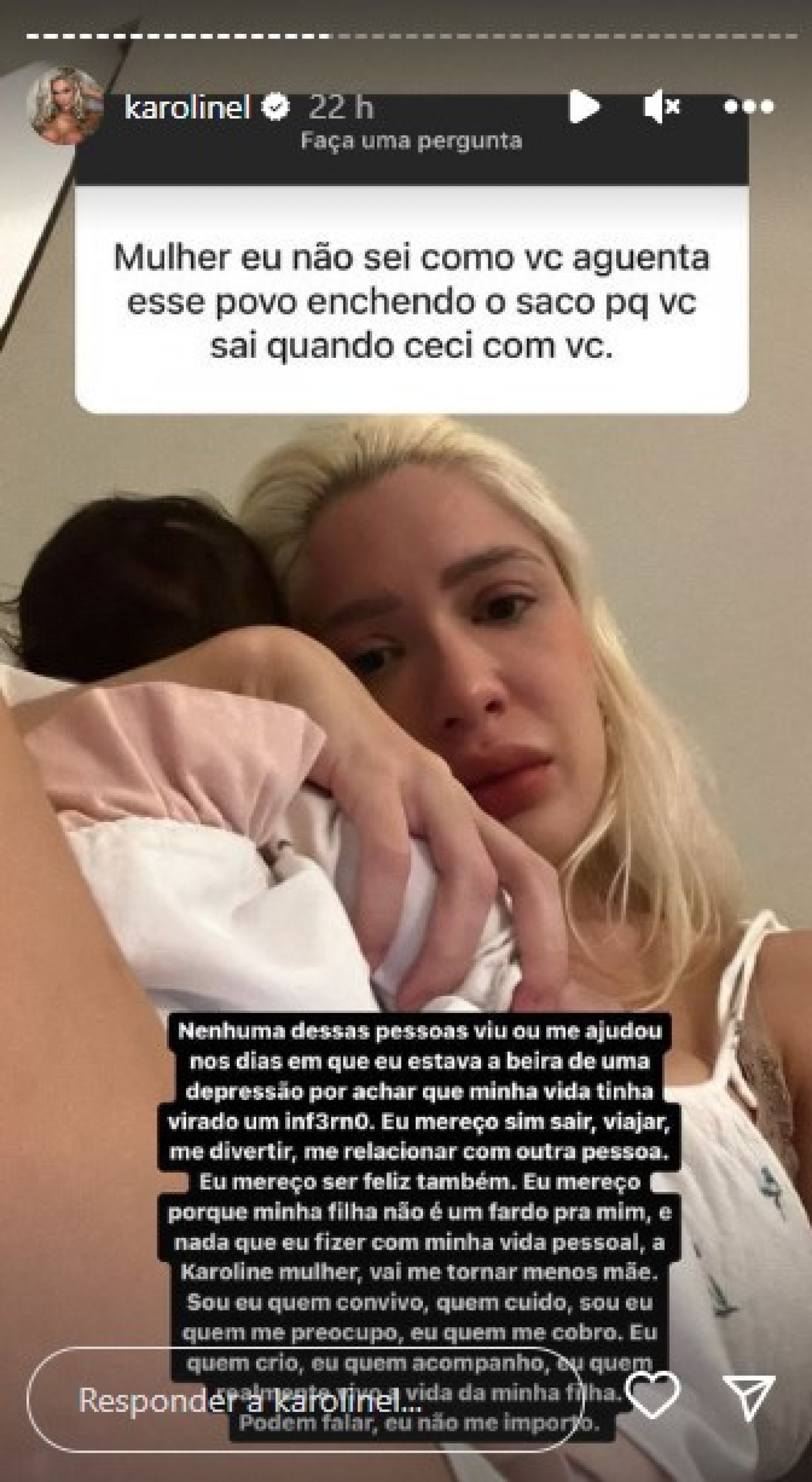 Karoline Lima desabafa sobre críticas dos internautas - Reprodução Internet