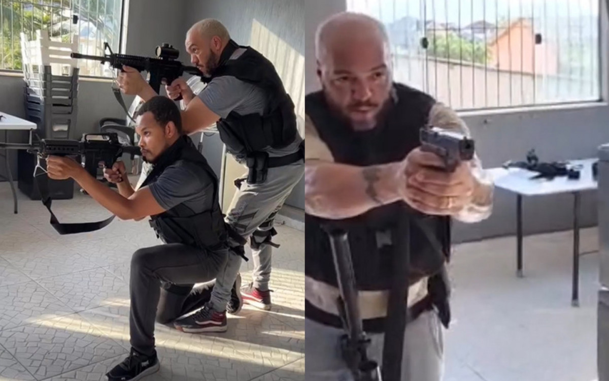 Belo treina com a Polícia Civil do Rio para atuar em série - Reprodução/Instagram