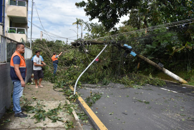 Temporal provoca quedas de árvores e alagamentos em Itatiaia