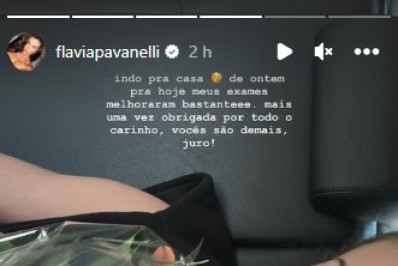 Flávia Pavanelli recebe alta após ficar internada por inflamação nos rins