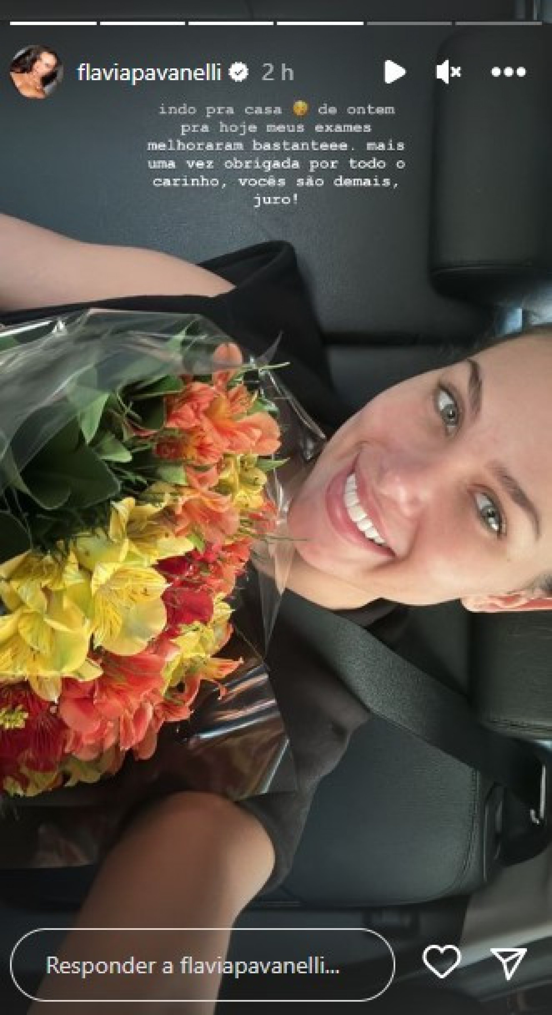 Flávia Pavanelli recebe alta no hospital - Reprodução Internet