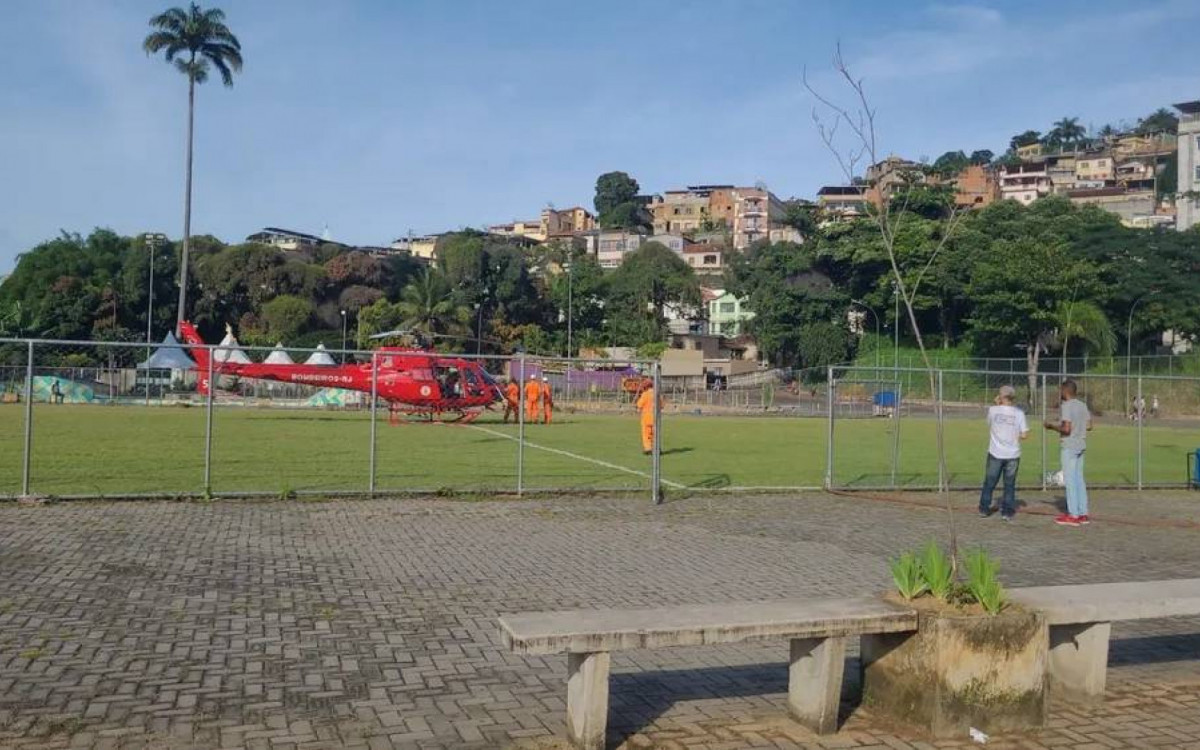 Felipe Gabriel Silva de Souza, de 17 anos, foi transferido de helicóptero - Divulgação