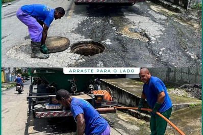 Serviços Públicos de Meriti realiza a limpeza de bueiros na cidade
