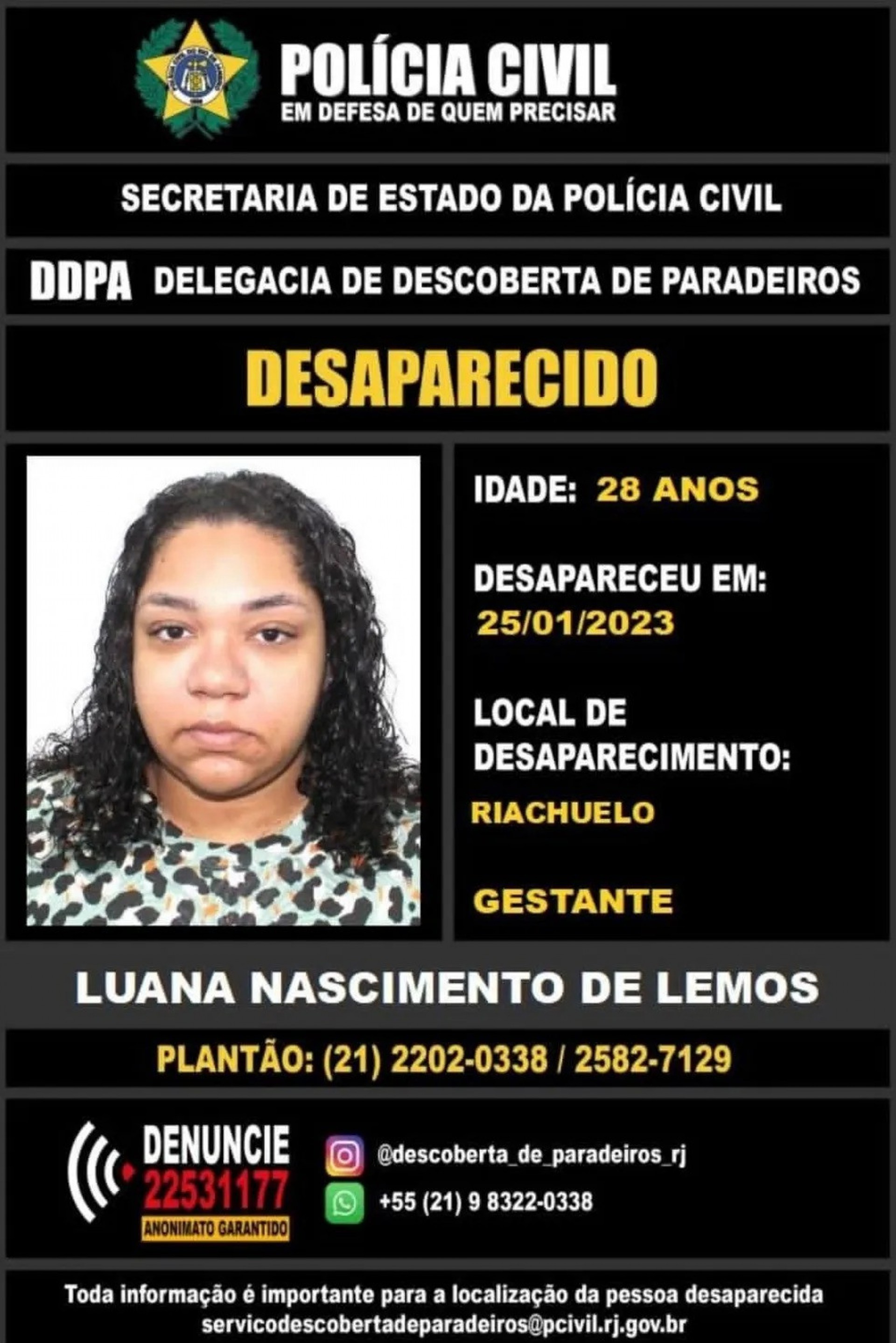 Família pede informações do paradeiro de Luana - Divulgação