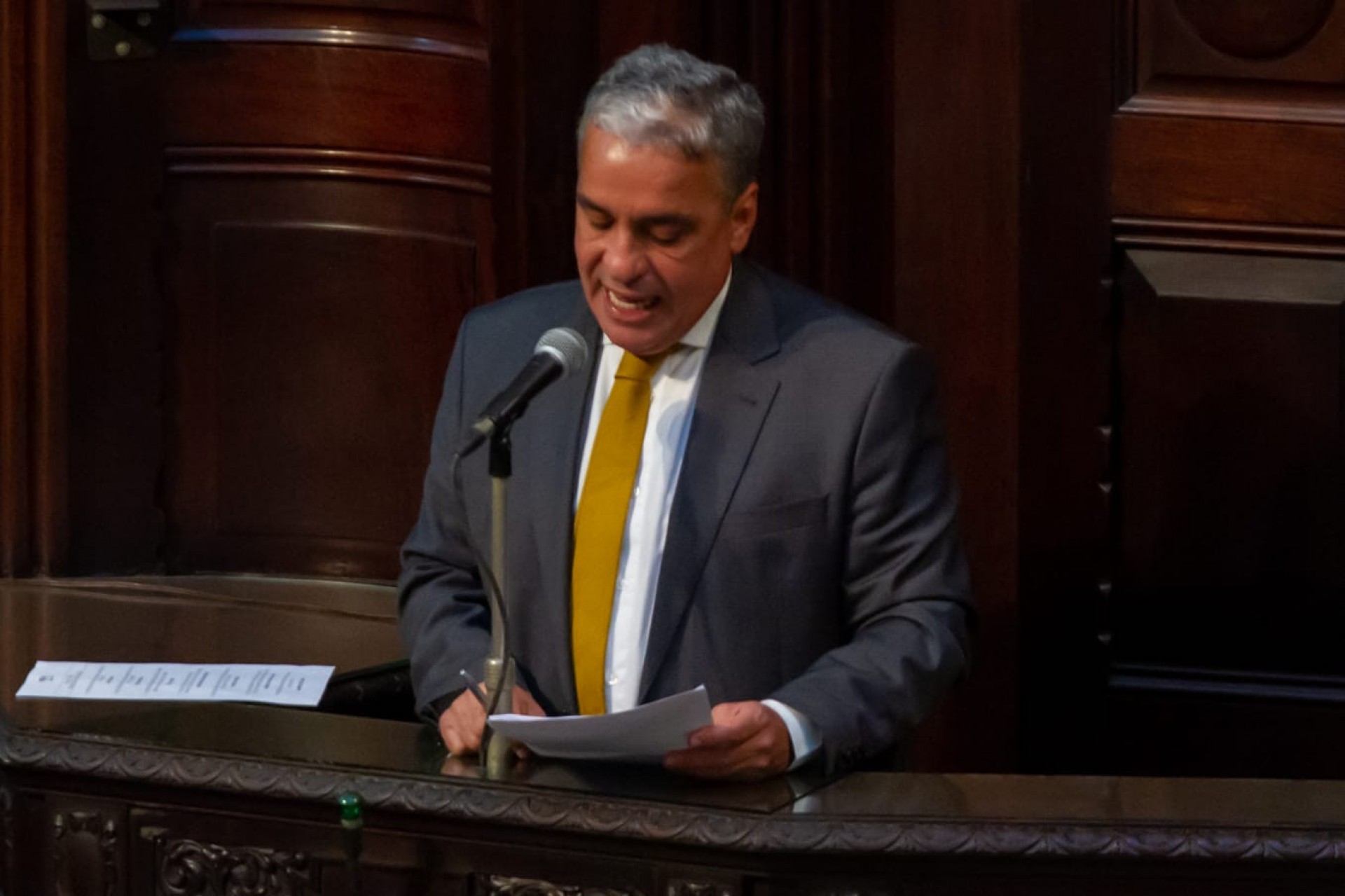Posse dos deputados contou com a presença do governador Cláudio Castro (PL) e de André Ceciliano (PT), que ocupou a presidência da assembleia - Érica Martin / Agência O Dia