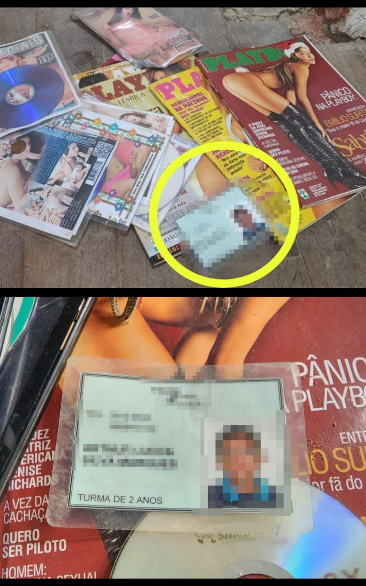  Os policiais também encontraram na casa diversas carteirinhas escolares e fotos de crianças - Divulgação