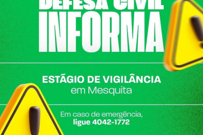 Previsão de pancadas isoladas de chuva moderada a ocasionalmente forte em Mesquita