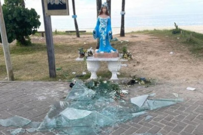Imagem de Iemanjá é alvo de vandalismo em Saquarema