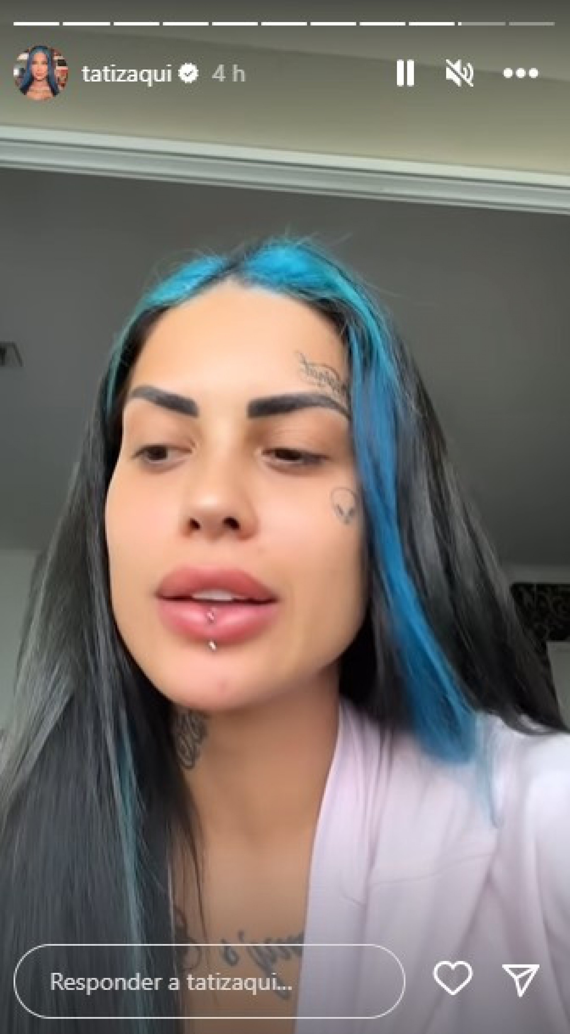 Tati Zaqui desabafa em Story - Reprodução Internet