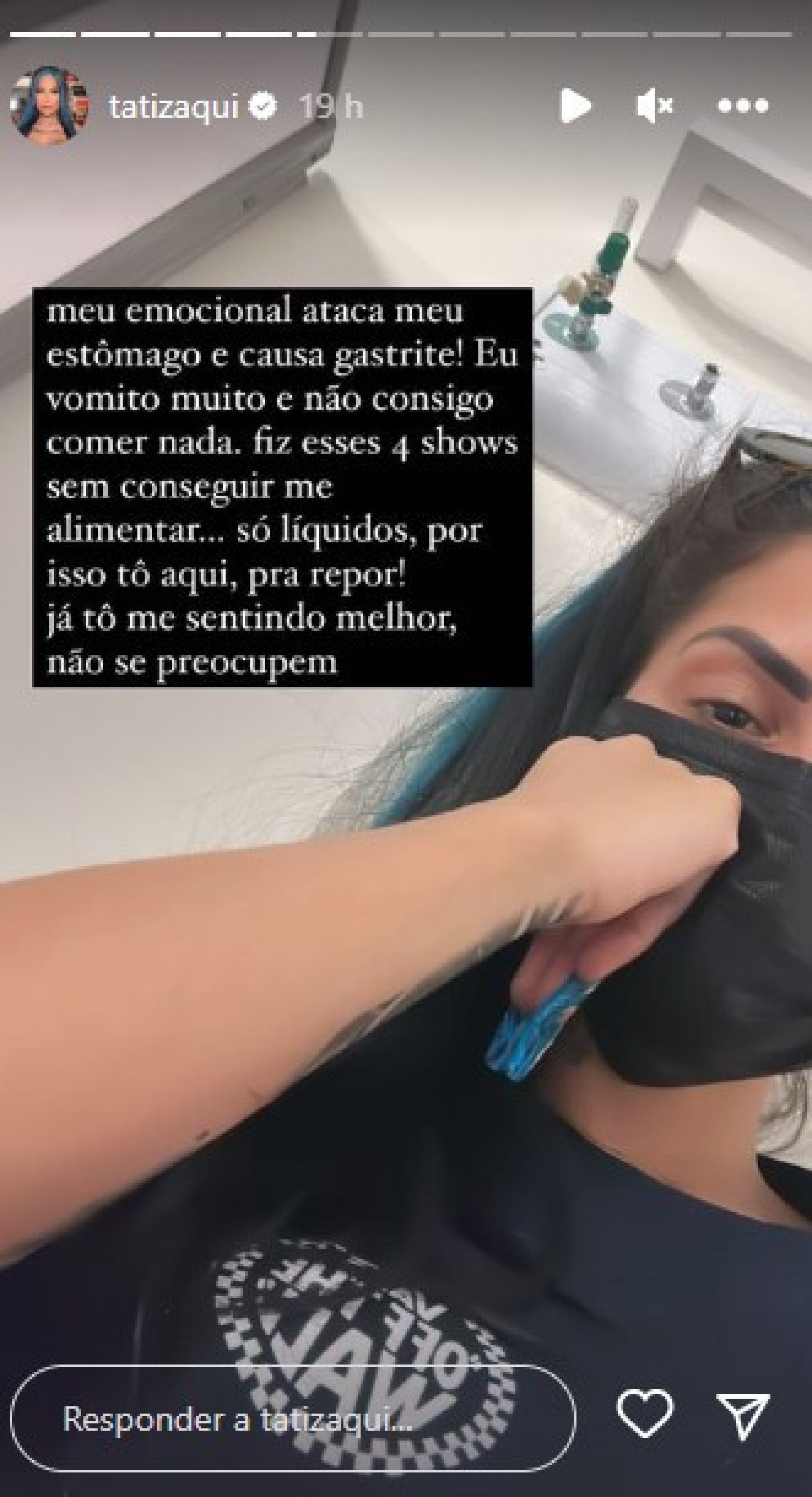 Tati Zaqui desabafa em Story - Reprodução Internet