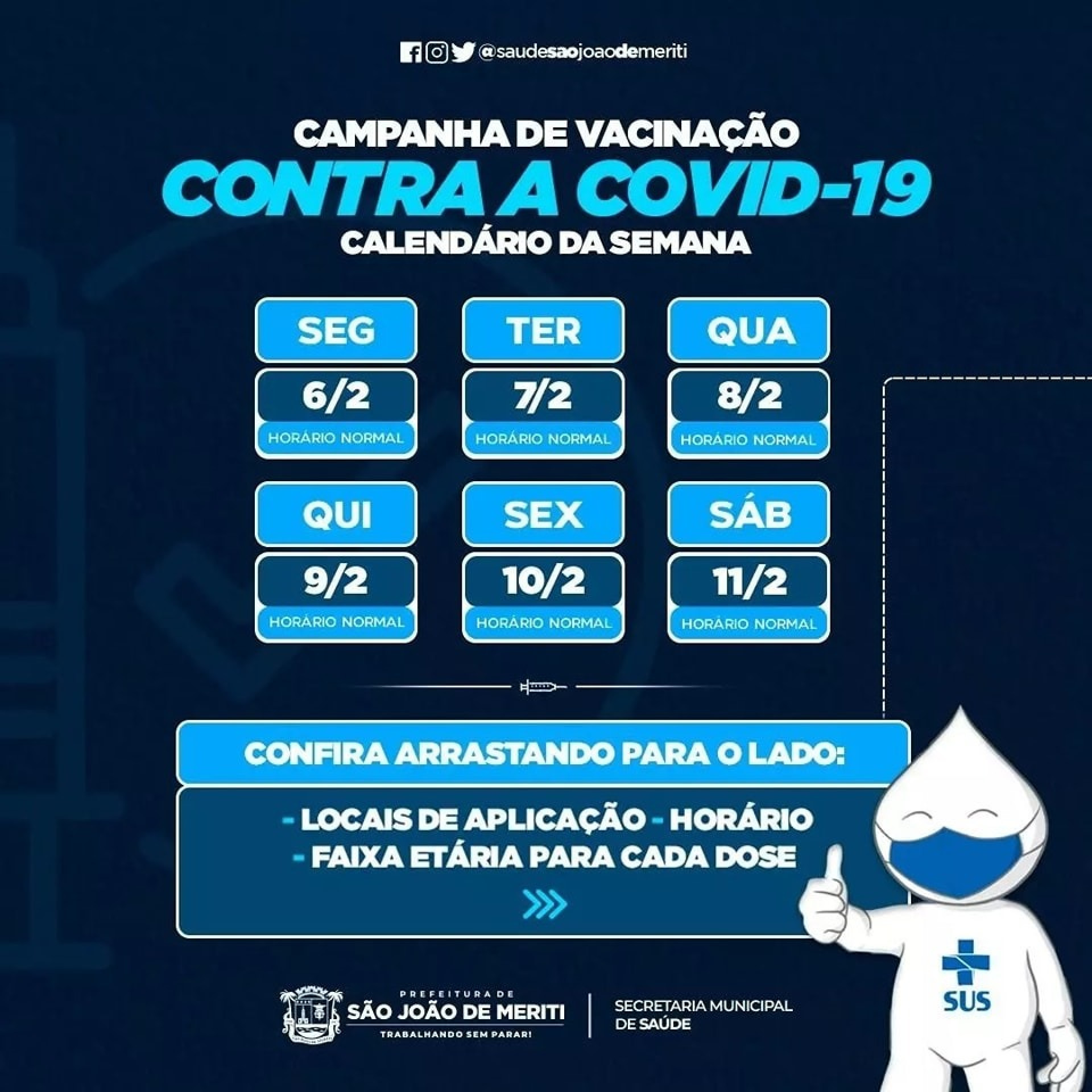 Sa&uacute;de de Meriti refor&ccedil;a campanha de vacina&ccedil;&atilde;o contra covid-19