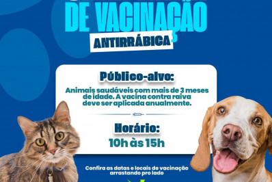 Praça Gil recebe Campanha de Vacinação Antirrábica nesta terça (7)