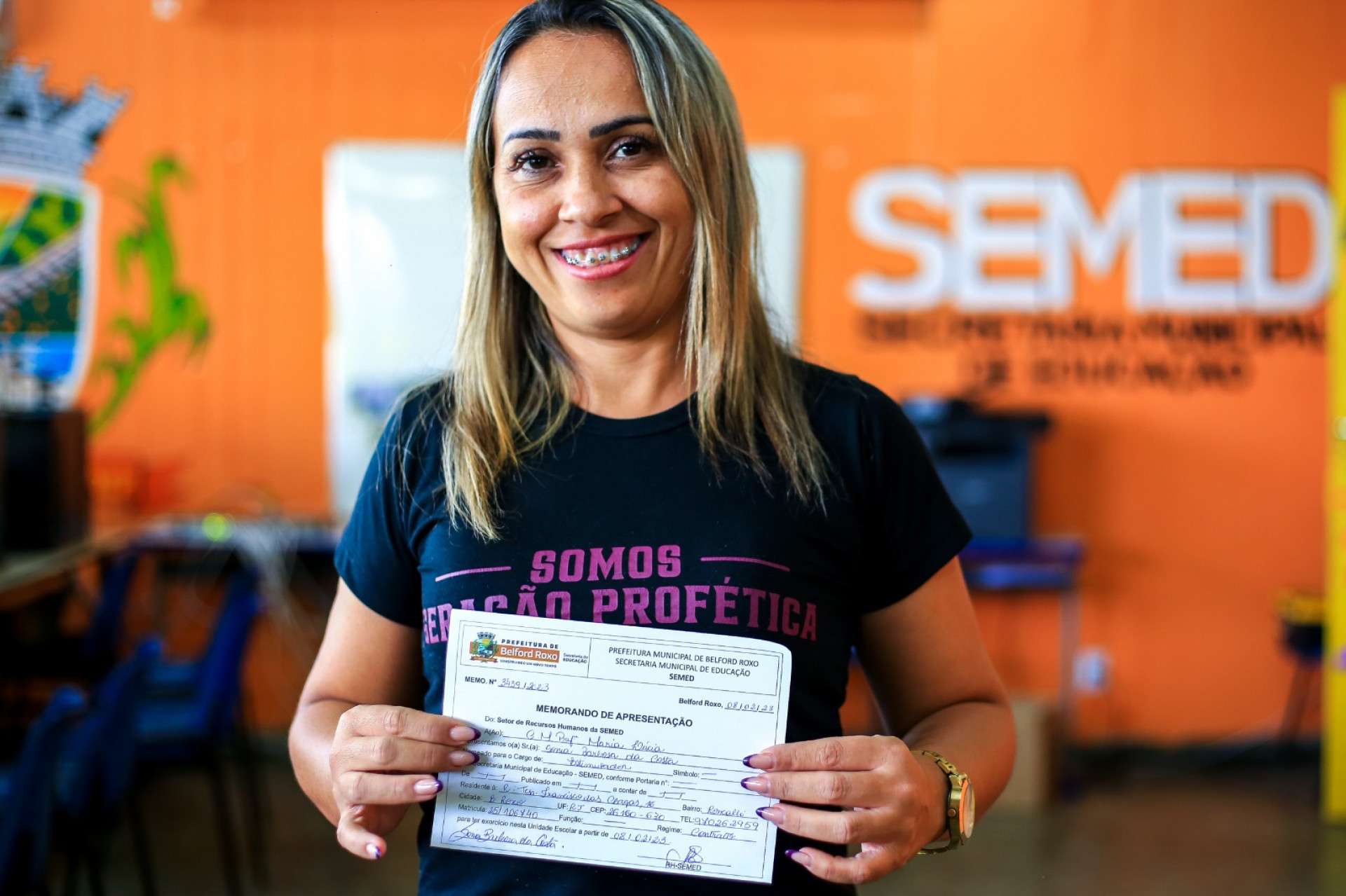 S&ocirc;nia Barbosa ir&aacute; trabalhar como estimuladora na Creche Prefeita Maria L&uacute;cia dos Santos - Rafael Barreto / PMBR