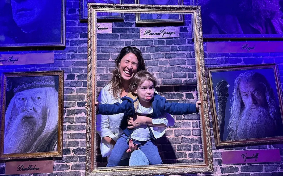 Giselle Iti&eacute; e o filho, Pedro Luna