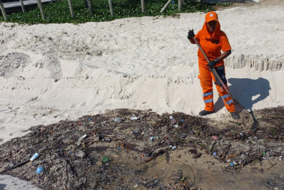 Comlurb retirou 32 toneladas de lixo das areias das praias da Zona Sul